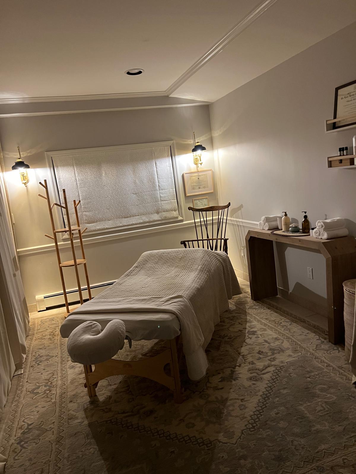 Treatment room detail with organic products